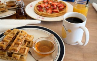 waffle breakfast at a restaurant in bar harbor maine