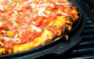 fresh, crispy Boothbay pizza