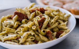 Pasta with pesto from Old Orchard Beach