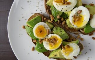 Avocado toast with eggs from Wells, Maine