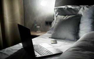 A comfortable Camden hotel room.