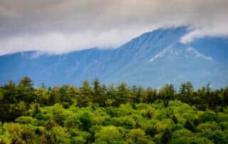 Mt. Katahdin with morning fog