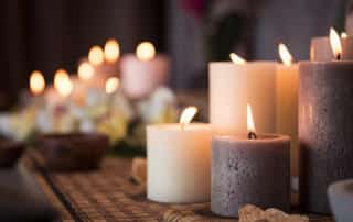 Aromatic candles at an Augusta, ME spa