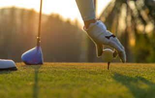 A Bath golfer teeing up
