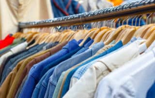 Mens' shirts in a Kennebunk, ME thrift shop