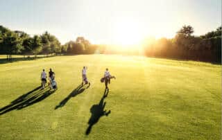 Golfers on a Kittery, ME golf course