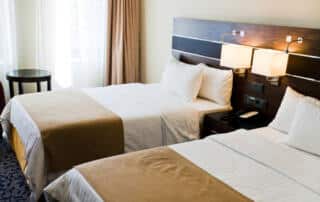 A hotel room in Rockland, Maine